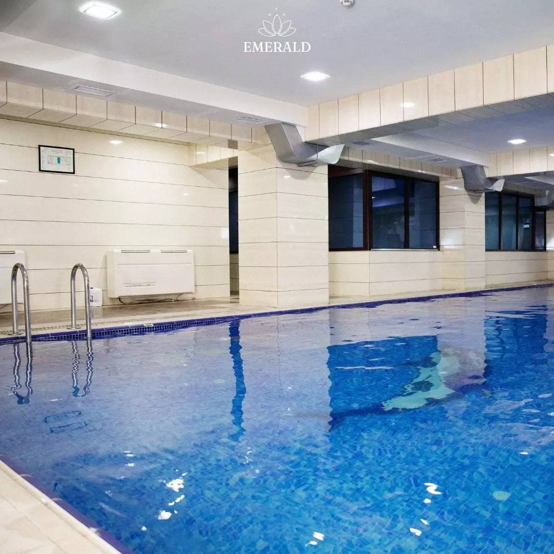 Emerald hovuzu — dibində delfin mozaikası, Bakı