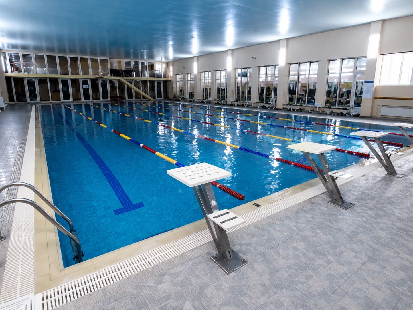 Aquasport pool side view: starting blocks and lanes — ProFit Swimming, Baku